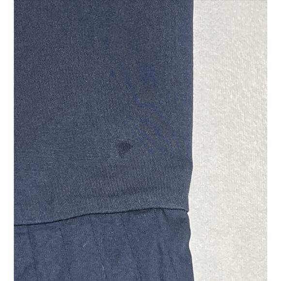 J Crew Pintuck Midi Dress Medium Navy Blue Sleeveless Minimalist Classic A Line - Picture 9 of 12